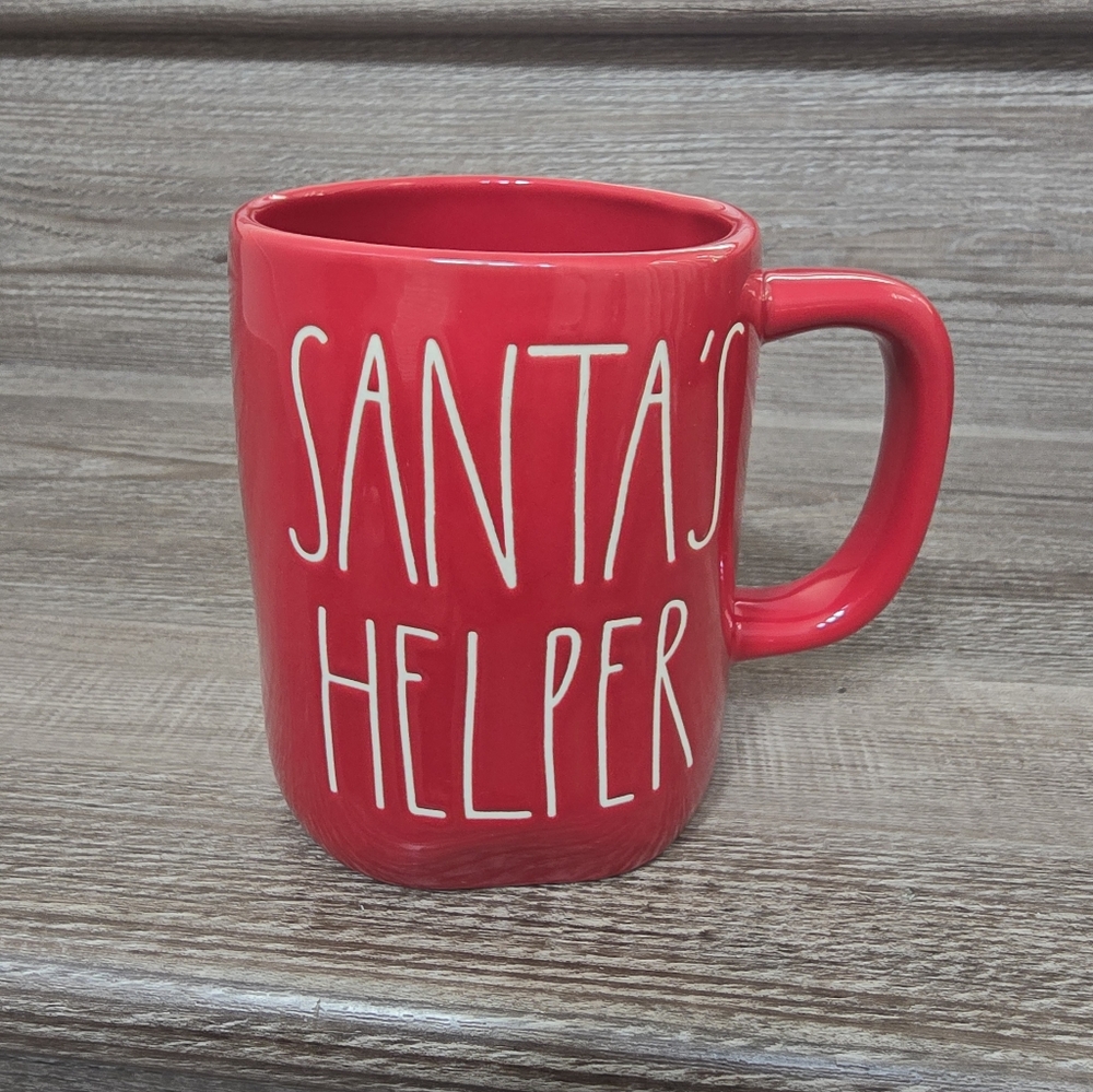 Rae Dunn Red Santa's Helper Christmas Mug. New